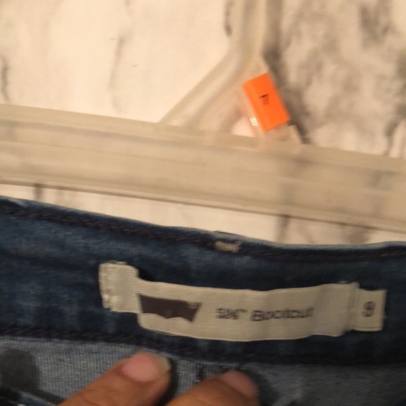 Used size 9 Woman’s 2 piece set blue Jean pants with crop top - Picture 2 of 5